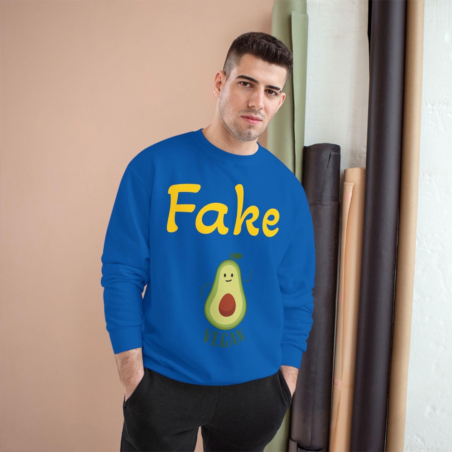 Funny Vegan Avocado Sweatshirt - Fake Vegan Humor