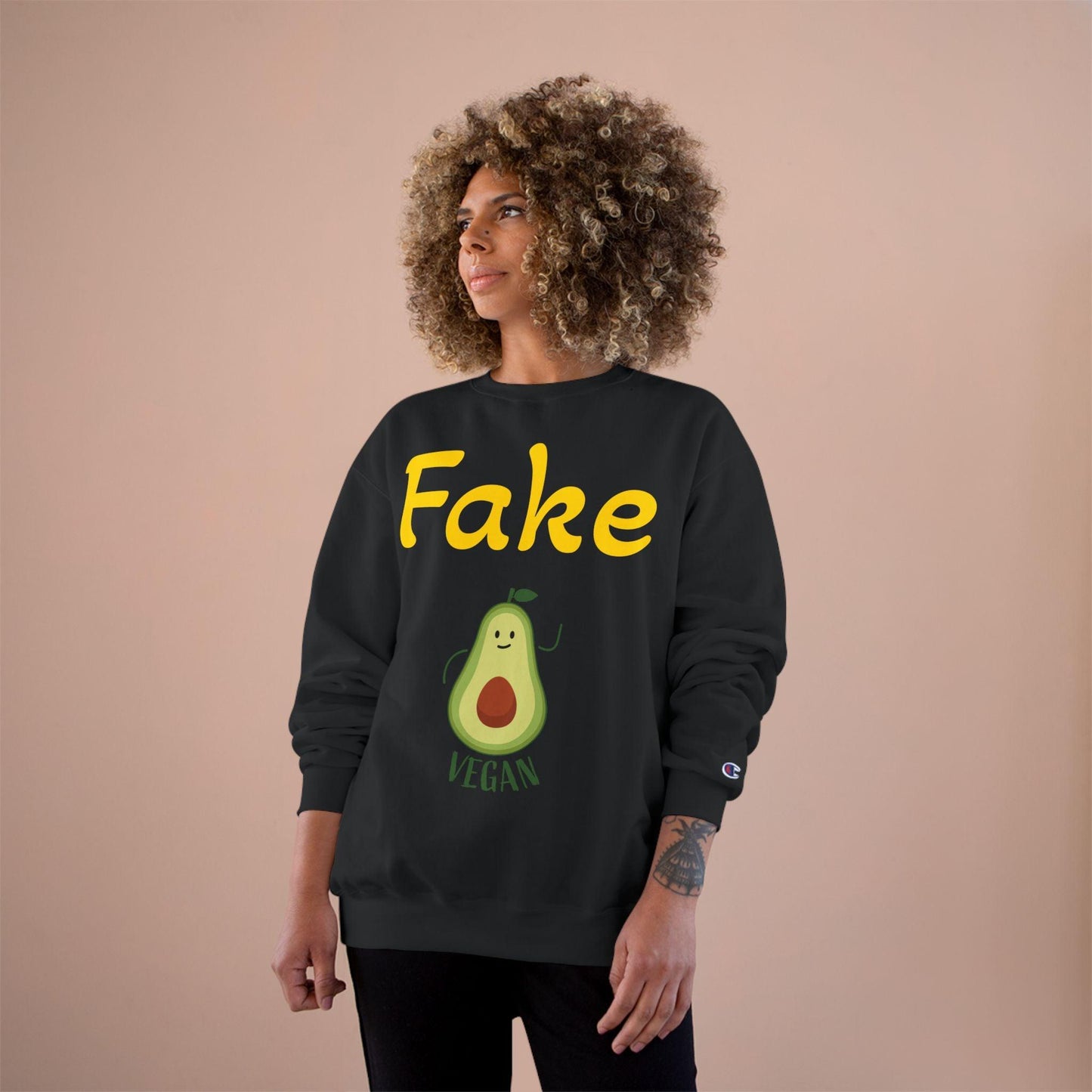 Funny Vegan Avocado Sweatshirt - Fake Vegan Humor