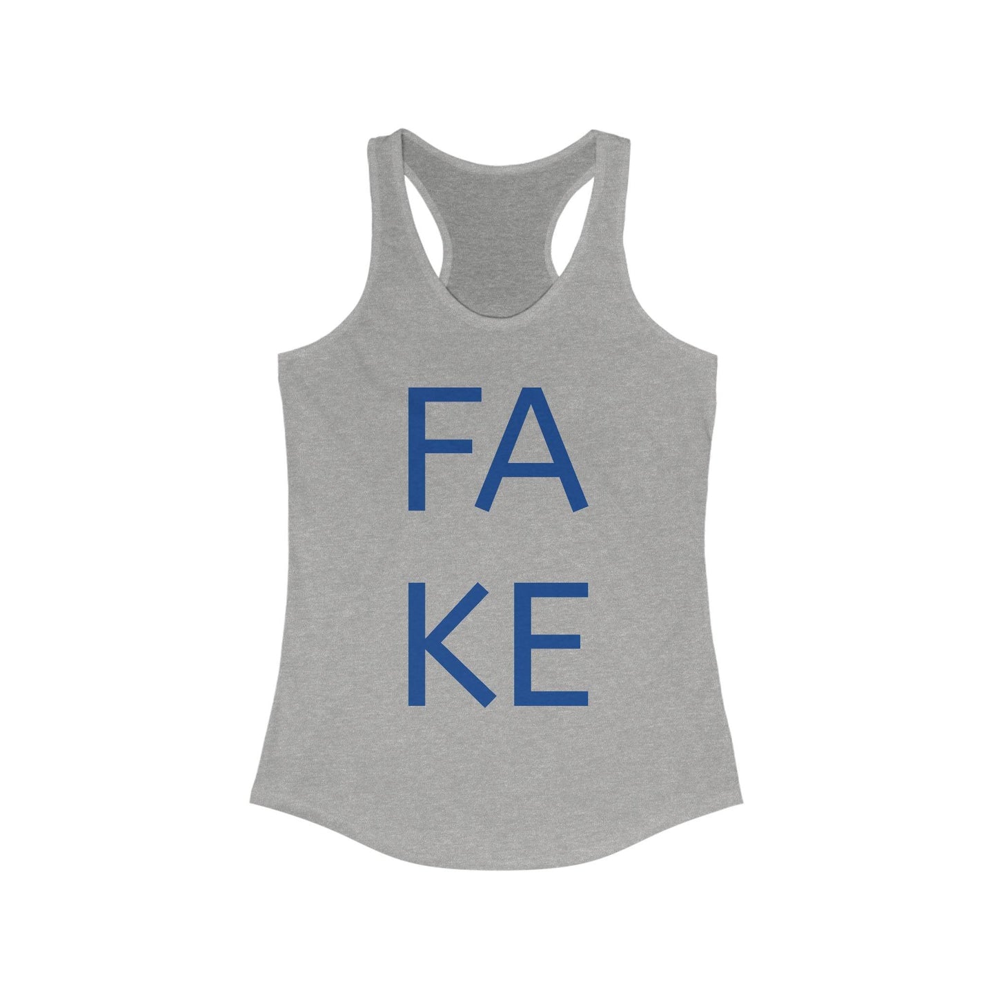 Stylish Women's Racerback Tank - 'FAKE' Statement Top for Casual Wear