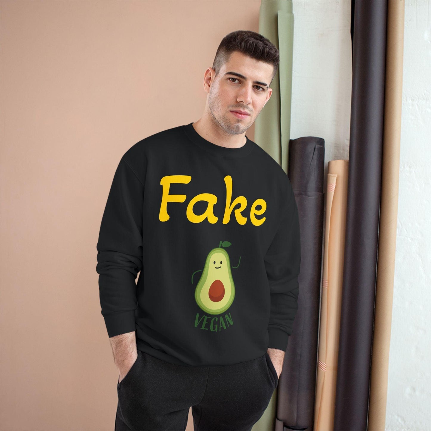 Funny Vegan Avocado Sweatshirt - Fake Vegan Humor