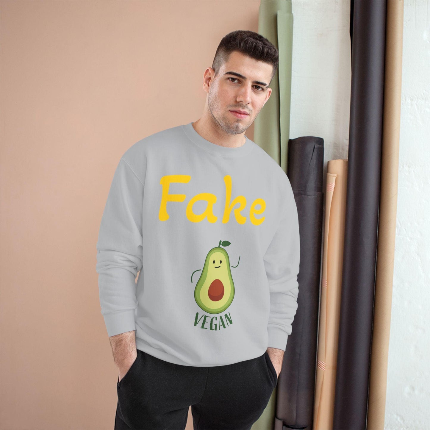 Funny Vegan Avocado Sweatshirt - Fake Vegan Humor