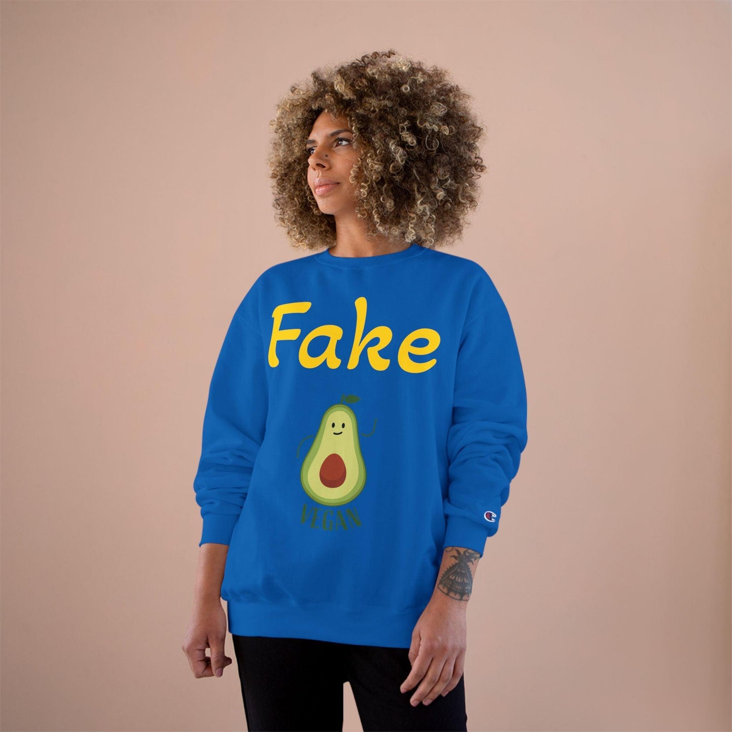 Funny Vegan Avocado Sweatshirt - Fake Vegan Humor