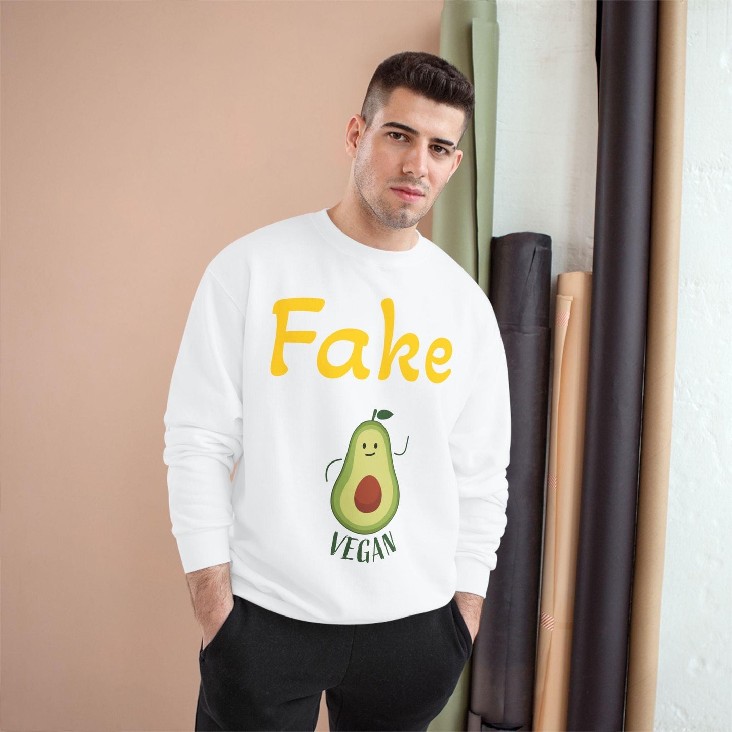 Funny Vegan Avocado Sweatshirt - Fake Vegan Humor